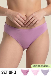 Zivame Low Rise Full Coverage Bikini Panty (Pack of 3) - Multicolor — thumbnail 1